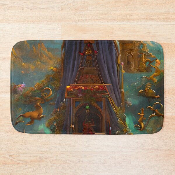 Item preview, Surreal Magical Alter and Tower in Beautiful Landscape with Birds, and Flowers by the Mountains designed and sold by Ataraxia  Apparel.