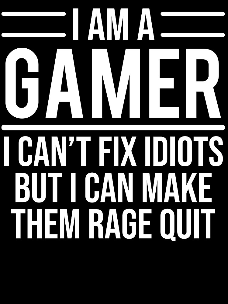 Funny Gamer Rage Quit Stick Figure Gaming Sarcastic Meme Long Sleeve T-Shirt