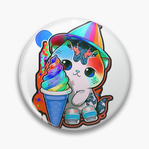 Item preview, Cat chibi kawaii colorful cartoon adorable animals sticer  designed and sold by FunArt4You.