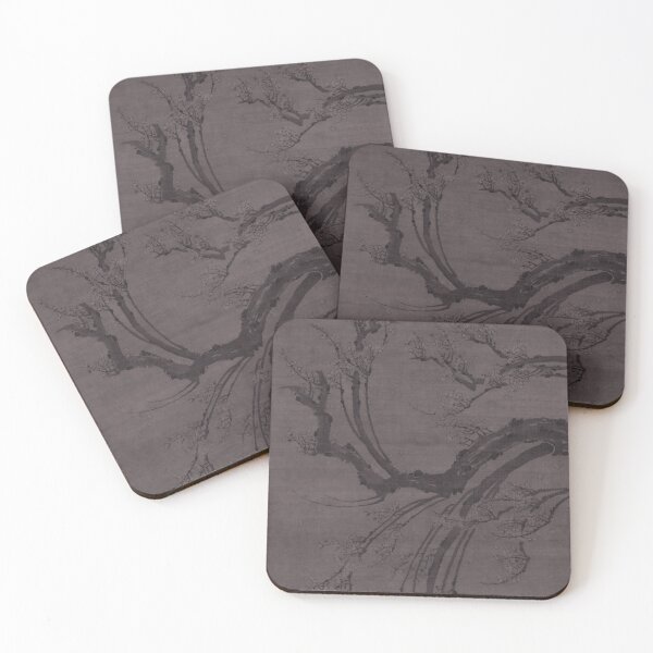Item preview, Charcoal Grey Black Zhang You 15th Century Antique Chinese Art Square Cropped Ink Antique Painting designed and sold by kattakitty.
