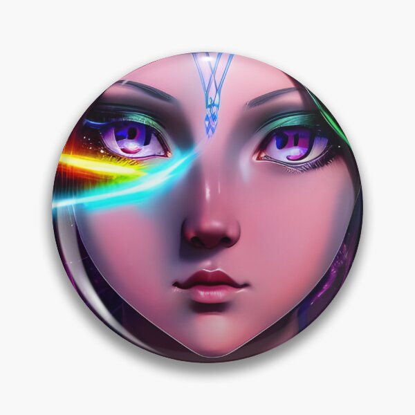 Item preview, Anime girl from the future in laser hologram style - rainbow colors designed and sold by Dalive.
