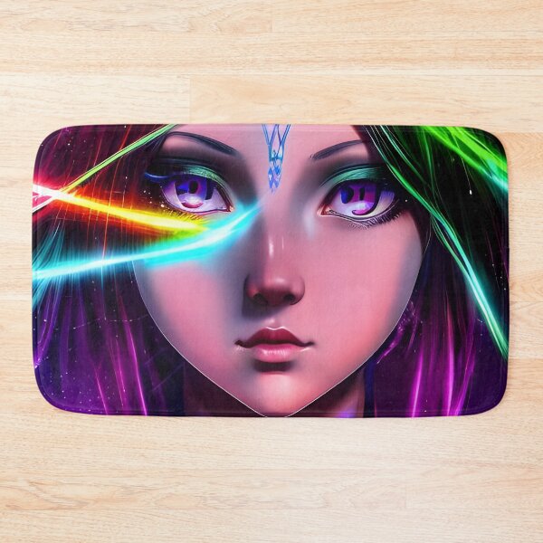 Item preview, Anime girl from the future in laser hologram style - rainbow colors designed and sold by Dalive.