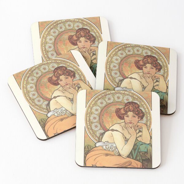Item preview, La Topaze Alfonse Mucha Art Nouveau Vintage woman illustration, Elegant Beauty - Alphonse Mucha Inspired Art designed and sold by RaspberryEM.