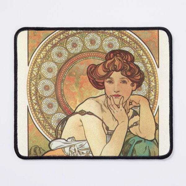 Item preview, La Topaze Alfonse Mucha Art Nouveau Vintage woman illustration, Elegant Beauty - Alphonse Mucha Inspired Art designed and sold by RaspberryEM.