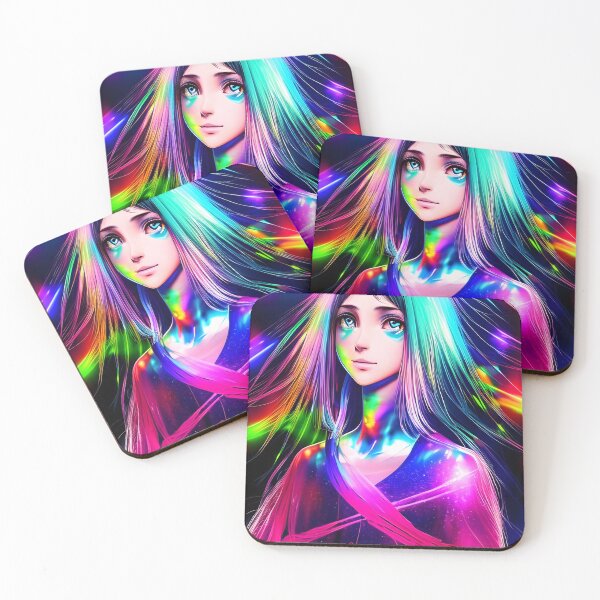 Item preview, Hologram Laser Anime Girl from the future - rainbow colors designed and sold by Dalive.