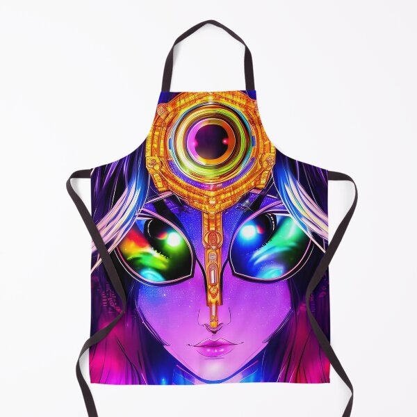 Item preview, Alien Anime Girl from the Future in Laser Hologram Style - Rainbow Colors designed and sold by Dalive.