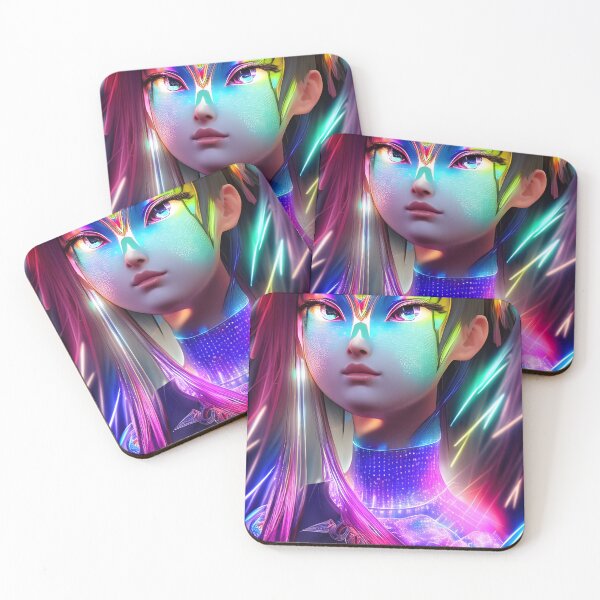 Item preview, Colorful hologram anime girl from the future - rainbow colors designed and sold by Dalive.