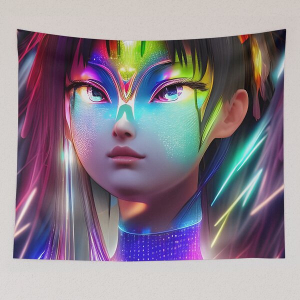 Item preview, Colorful hologram anime girl from the future - rainbow colors designed and sold by Dalive.