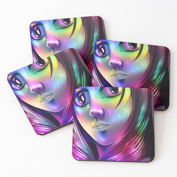 Item preview, Hologram Stars Anime Girl From The Future - Rainbow Colors designed and sold by Dalive.