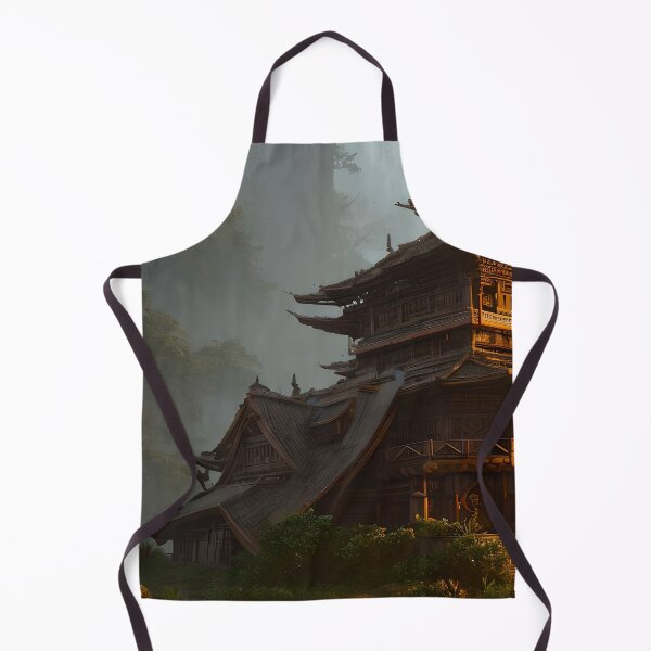 Item preview, Surreal Magical Asian Tower in Beautiful Landscape and Trees by the Mountains  designed and sold by Ataraxia  Apparel.