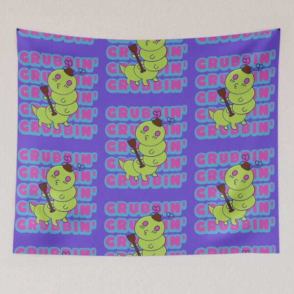Item preview, Grubbin', Funny Kawaii Cute Caterpillar, Funny Word Play designed and sold by vystudio.