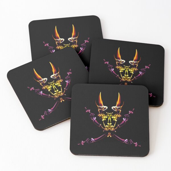 Item preview, Abstract smoke trail creation of an oni skull pirate flag designed and sold by AvonPerception.