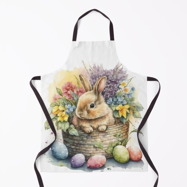 Item preview, Easter Bunny in Flower Basket designed and sold by Travelslightly.