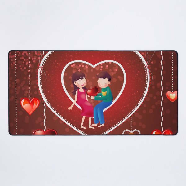 Item preview, Valentine's Day wish poster. Vector illustration. 3D red hearts with the couple. designed and sold by msdesignclub.