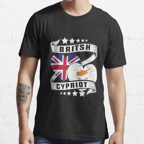 British Cyprus flag shirt Half British and Half Cypriot  flag Essential T-Shirt