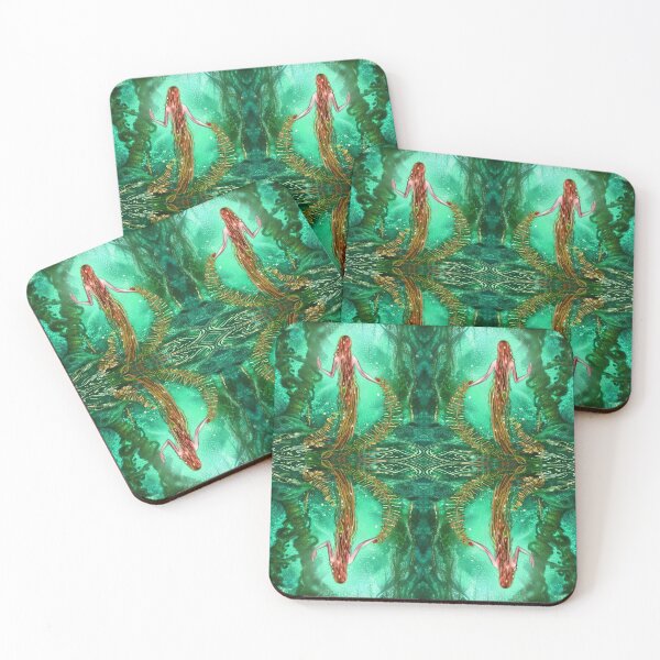 Item preview, Fern Fairy Lake Red Head Siren Azure Green designed and sold by SpiritGifts.