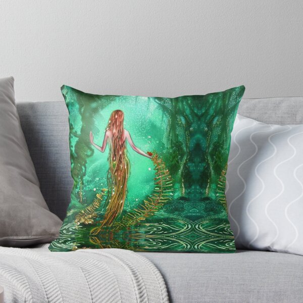 Item preview, Fern Fairy Lake Red Head Siren Azure Green designed and sold by SpiritGifts.