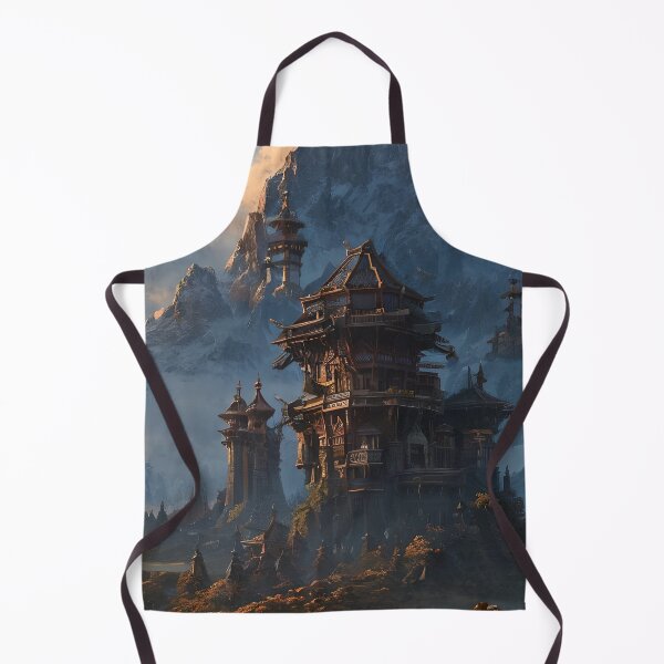 Item preview, Surreal Magical Asian Tower in Beautiful Landscape and Trees by the Mountains  designed and sold by Ataraxia  Apparel.