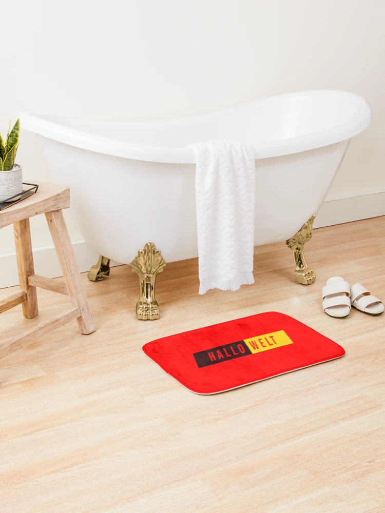 Thumbnail 2 of 6, Bath Mat, Hallo Welt-Hello World-Python Code designed and sold by FridPix.