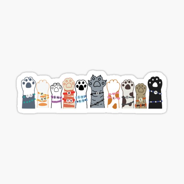 Cat paws cute taylor swifts eras Sticker