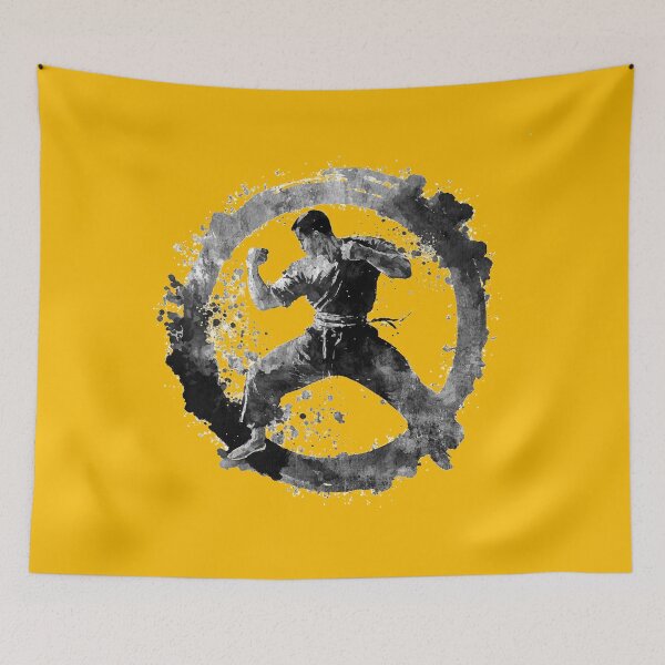 Item preview,  Martial arts fighter inside a stylized grunged circle designed and sold by Jarmo Piironen.