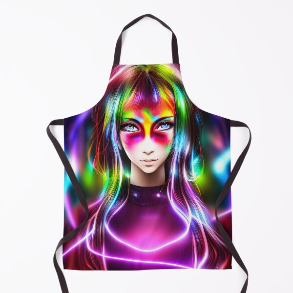 Item preview, Beautiful girl with bangs hologram laser style - rainbow colors designed and sold by Dalive.
