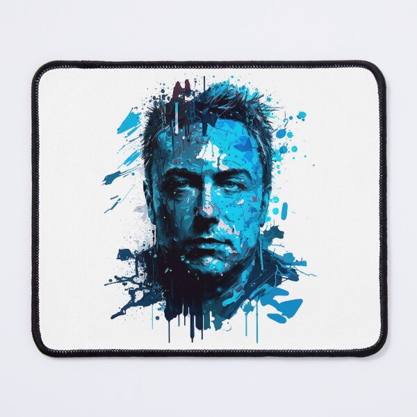 Item preview, Elon Musk as cool blue robot in paint splats designed and sold by stu-fly.