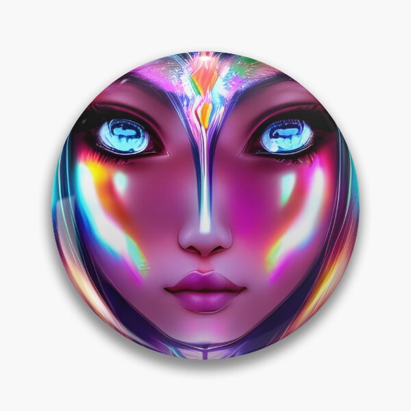 Item preview, Radiant anime girl in laser hologram style - rainbow colors designed and sold by Dalive.