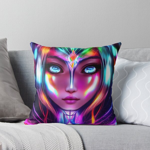 Item preview, Radiant anime girl in laser hologram style - rainbow colors designed and sold by Dalive.