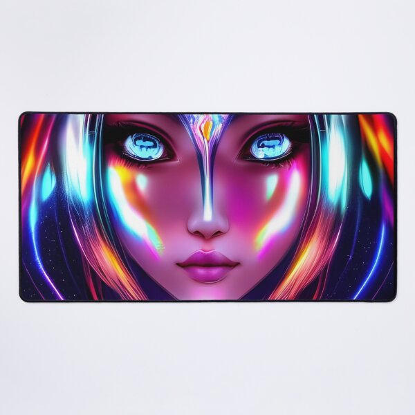 Item preview, Radiant anime girl in laser hologram style - rainbow colors designed and sold by Dalive.