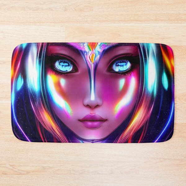 Item preview, Radiant anime girl in laser hologram style - rainbow colors designed and sold by Dalive.