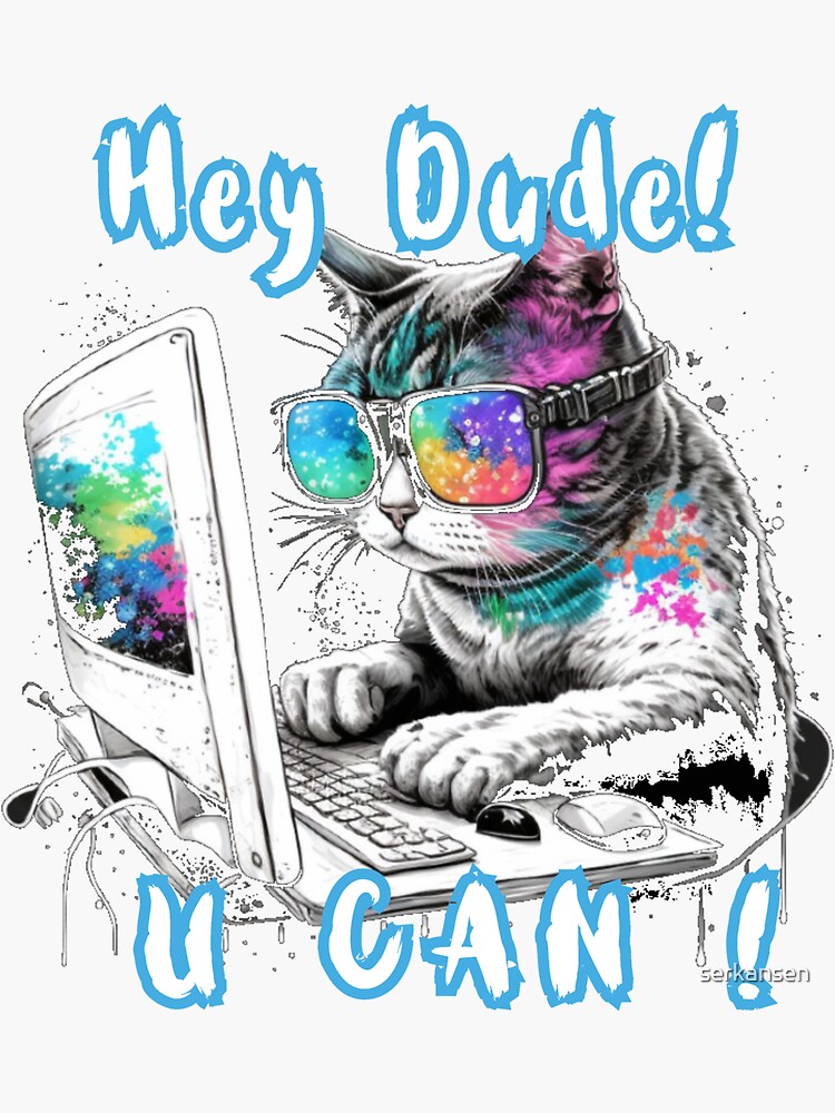 Dj cat meme sticker | Poster