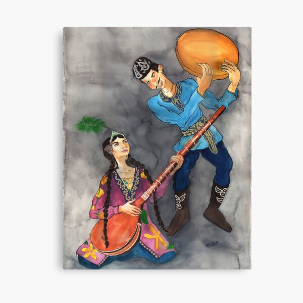 Aperçu de l'œuvre Uyghur Dutar et Daf duo créée et vendue par madguru.