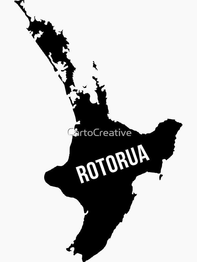 "Rotorua, New Zealand Silhouette" Sticker by CartoCreative Redbubble