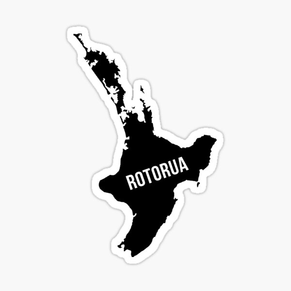 "Rotorua, New Zealand Silhouette" Sticker by CartoCreative Redbubble