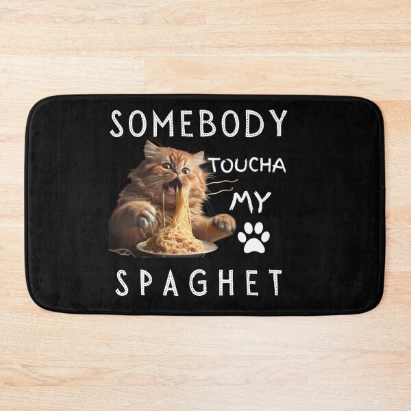 Item preview, Cat Eating Spaghetti-Somebody Toucha My Spaghet meme  designed and sold by artfartzzz.