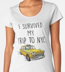 Camiseta premium de cuello ancho Sobreviví mi viaje a Nueva York - Spiderman Homecoming Tom Holland