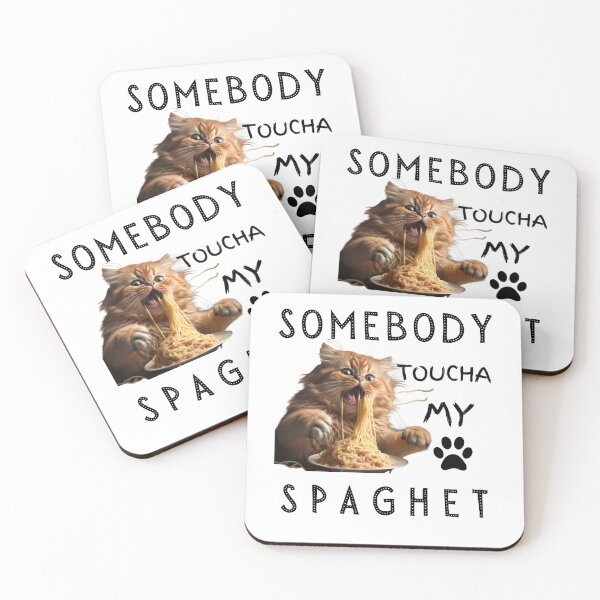 Item preview, Somebody Toucha My Spaghet meme- Cat Eating Spaghetti designed and sold by artfartzzz.