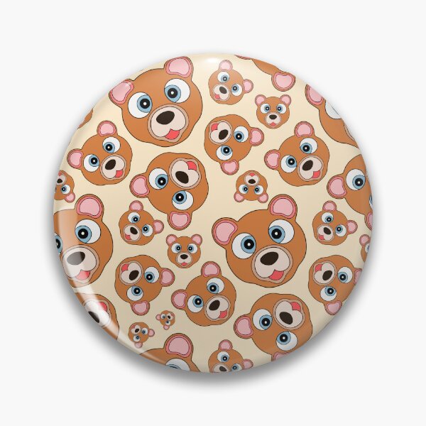 Item preview, Cute Brown Teddy Bear Head Pattern for Kids, Funny Cartoon Bear Cub with Smile Background Design designed and sold by panfilka.