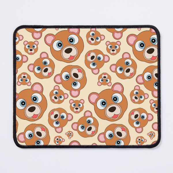Item preview, Cute Brown Teddy Bear Head Pattern for Kids, Funny Cartoon Bear Cub with Smile Background Design designed and sold by panfilka.