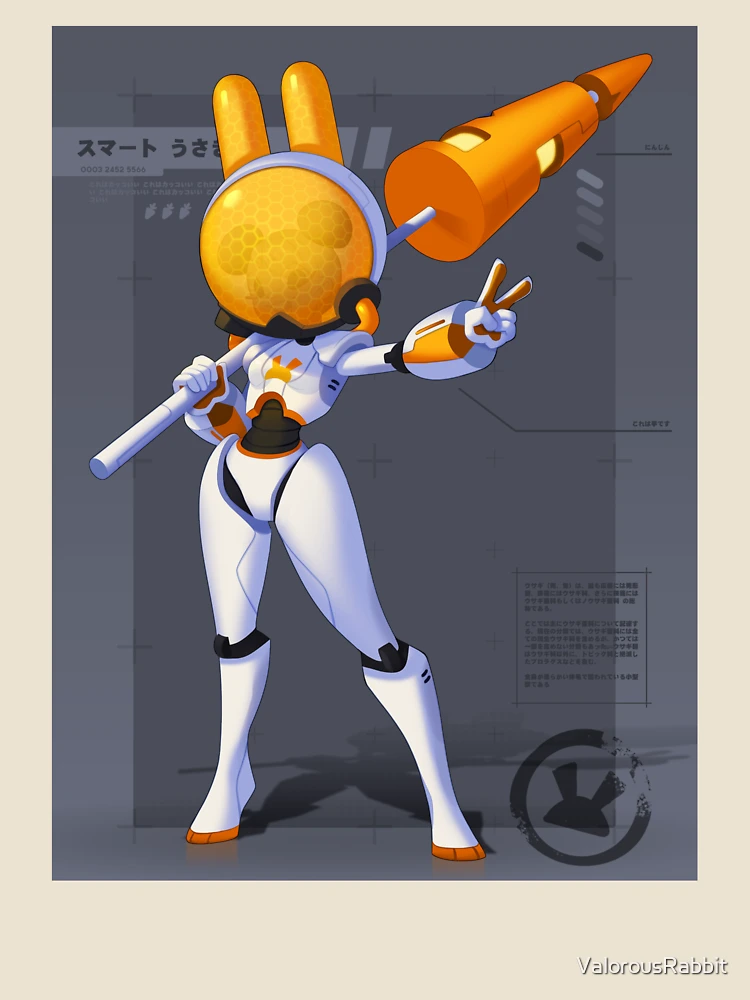 Thumbnail 4 of 4, Relaxed T-Shirt, Android Rabbit Character designed and sold by ValorousRabbit.