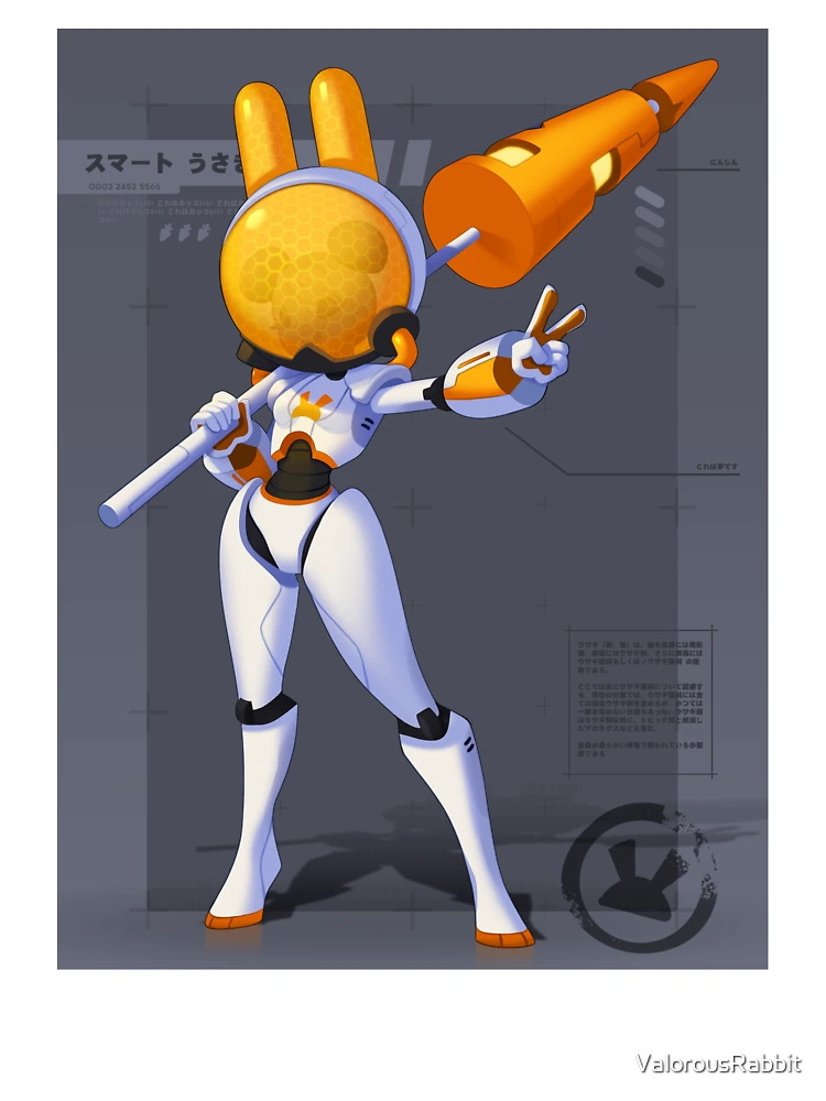 Thumbnail 7 of 7, Oversized T-Shirt, Android Rabbit Character designed and sold by ValorousRabbit.