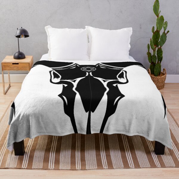 Item preview, Vertical black and white digital drawing of deer head skeleton designed and sold by nigellas.