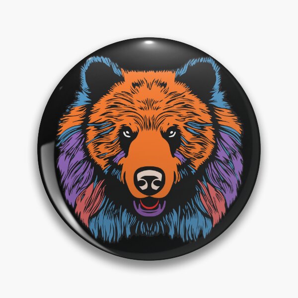 Item preview, Colored powerful big bear heads with a mane and an open mouth designed and sold by GAleksS.