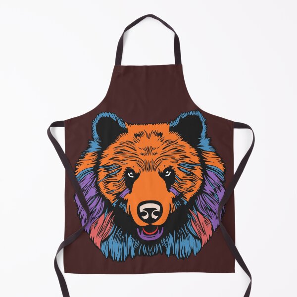 Item preview, Colored powerful big bear heads with a mane and an open mouth designed and sold by GAleksS.