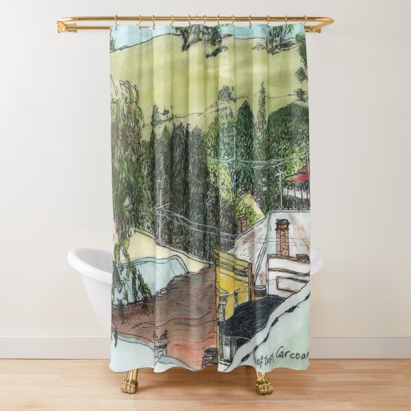 Carcoar - over the rooftops, NSW, Australia Shower Curtain
