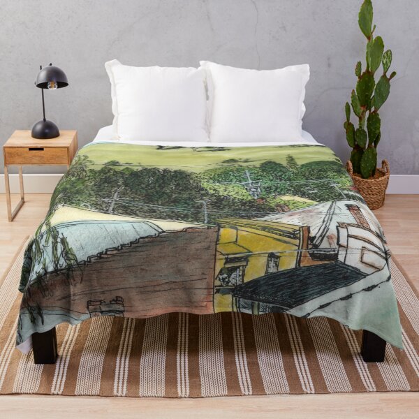 Carcoar - over the rooftops, NSW, Australia Throw Blanket
