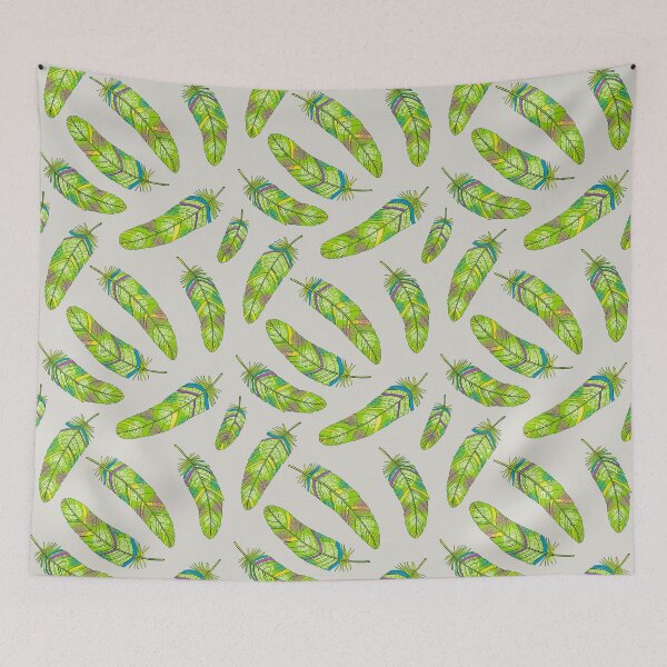 Item preview, Tropical feathers on grey background designed and sold by Simut-P.