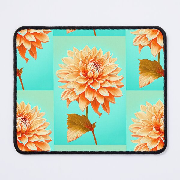 Item preview, Orange summer Dahlia designed and sold by FlatLandPrints.