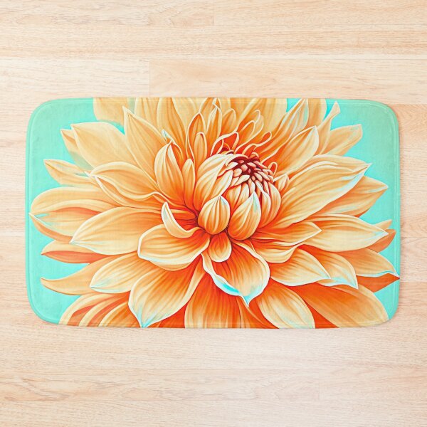 Item preview, Orange summer Dahlia designed and sold by FlatLandPrints.